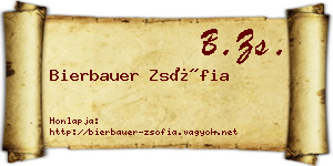 Bierbauer Zsófia névjegykártya